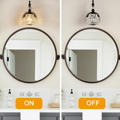 Contemporary Retro Iron Glass Round Petal 1/2/3/4 Light Wall Sconce Lamp Vanity Light For Bathroom