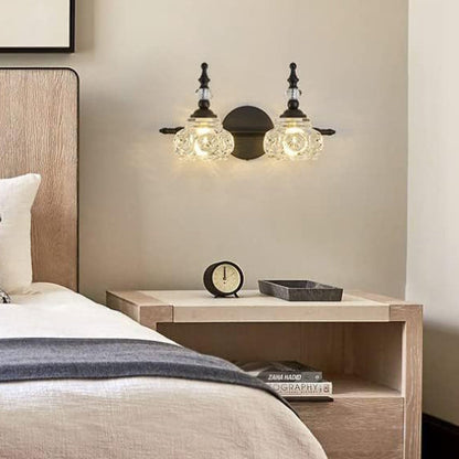Contemporary Retro Iron Glass Round Petal 1/2/3/4 Light Wall Sconce Lamp Vanity Light For Bathroom