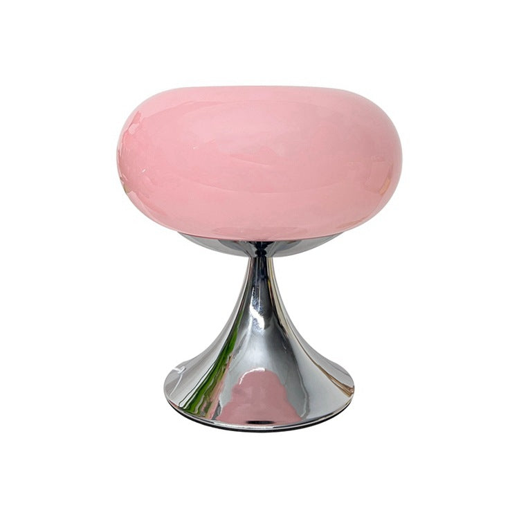 Traditional Vintage USB Iron Glass Round Persimmon LED Table Lamp Night Light For Bedside