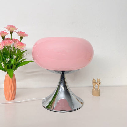 Traditional Vintage USB Iron Glass Round Persimmon LED Table Lamp Night Light For Bedside