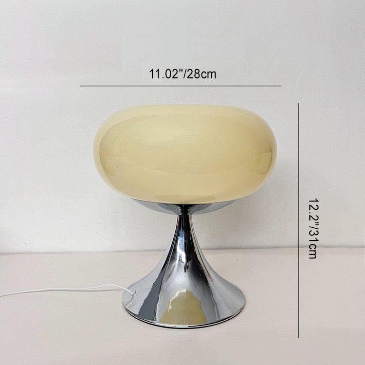 Traditional Vintage USB Iron Glass Round Persimmon LED Table Lamp Night Light For Bedside