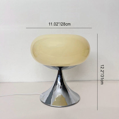 Traditional Vintage USB Iron Glass Round Persimmon LED Table Lamp Night Light For Bedside