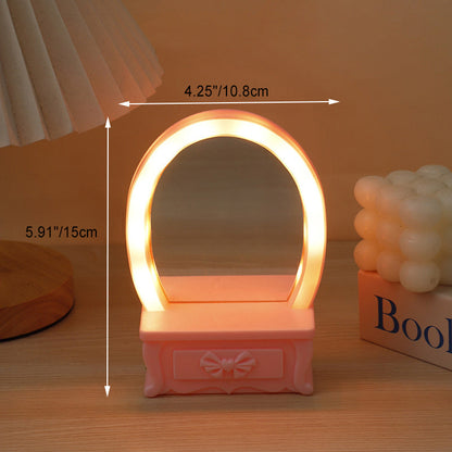 Contemporary Creative Battery Plastic Mirror Flower LED Table Lamp Night Light For Bedroom