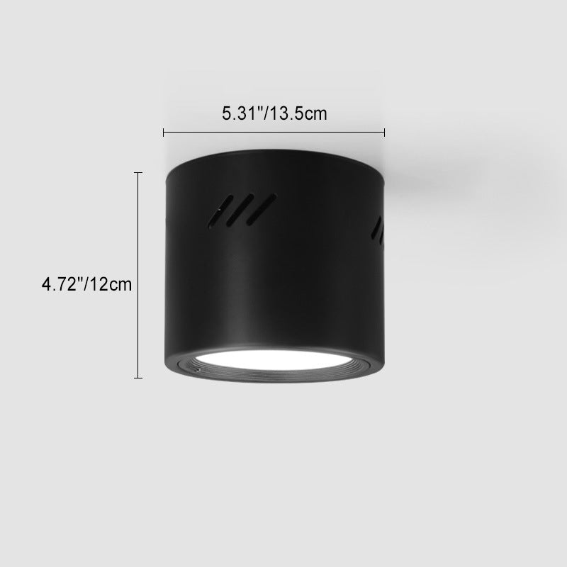 Modern Minimalist Aluminum PC Round Cylinder Spotlight LED Flush Mount Ceiling Light For Hallway