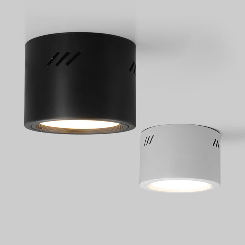 Modern Minimalist Aluminum PC Round Cylinder Spotlight LED Flush Mount Ceiling Light For Hallway