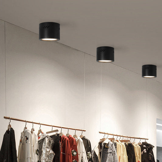 Modern Minimalist Aluminum PC Round Cylinder Spotlight LED Flush Mount Ceiling Light For Hallway