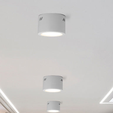 Modern Minimalist Aluminum PC Round Cylinder Spotlight LED Flush Mount Ceiling Light For Hallway
