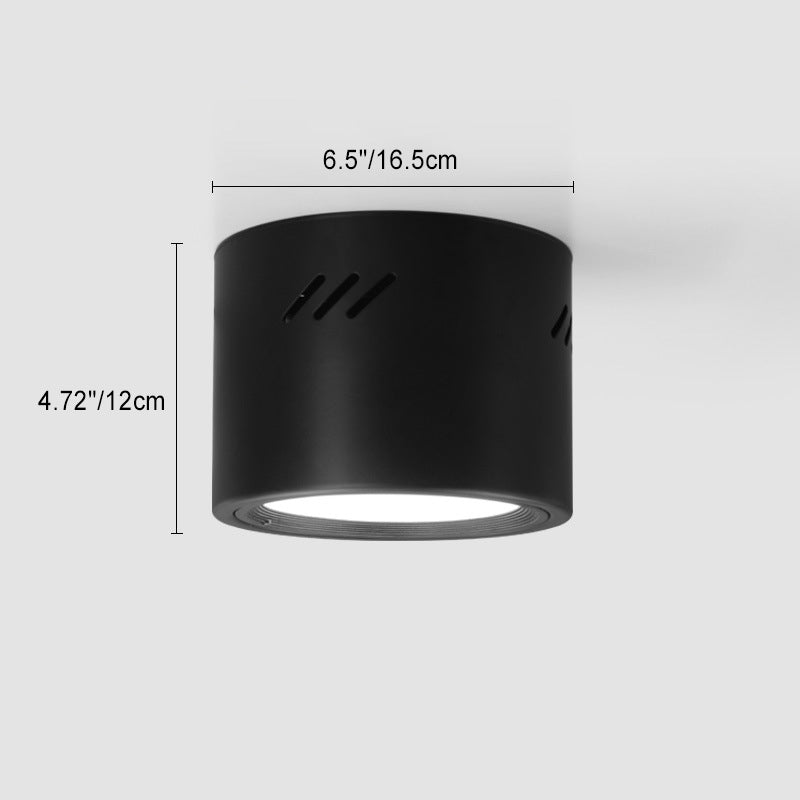 Modern Minimalist Aluminum PC Round Cylinder Spotlight LED Flush Mount Ceiling Light For Hallway