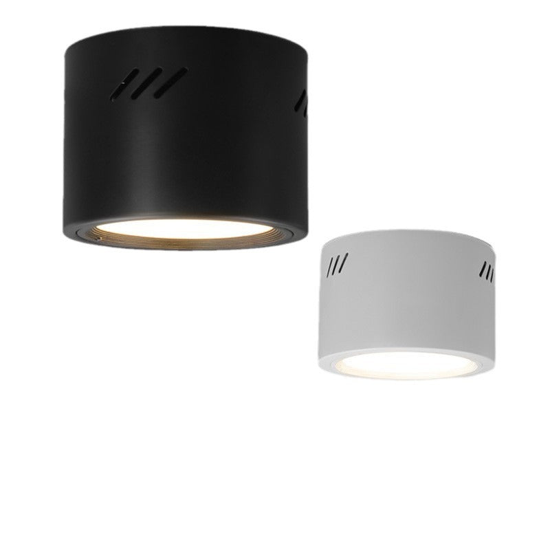 Modern Minimalist Aluminum PC Round Cylinder Spotlight LED Flush Mount Ceiling Light For Hallway