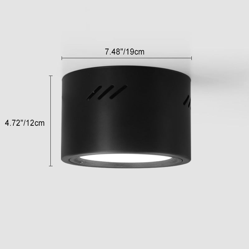 Modern Minimalist Aluminum PC Round Cylinder Spotlight LED Flush Mount Ceiling Light For Hallway