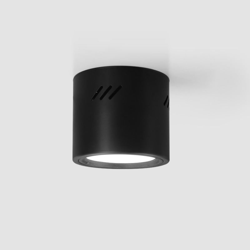 Modern Minimalist Aluminum PC Round Cylinder Spotlight LED Flush Mount Ceiling Light For Hallway