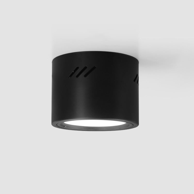 Modern Minimalist Aluminum PC Round Cylinder Spotlight LED Flush Mount Ceiling Light For Hallway