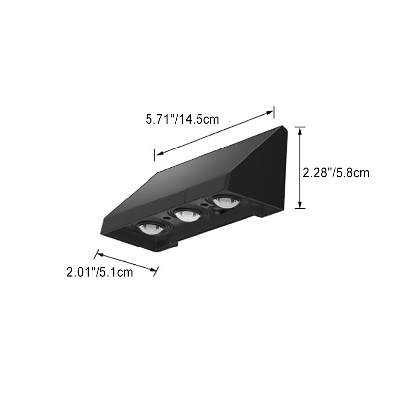 Modern Simplicity Solar Waterproof ABS PMMA Rectangular LED Wall Sconce Lamp For Outdoor Patio