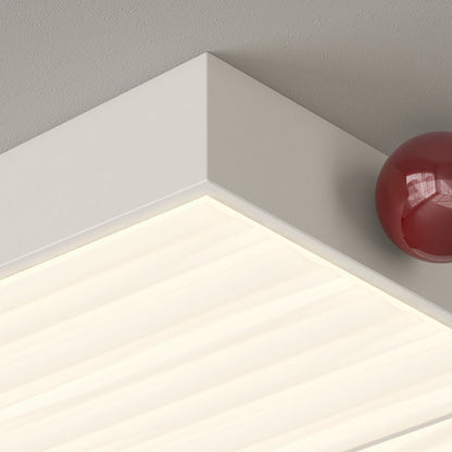 Contemporary Nordic Iron PVC Round Square Wave Texture Ball LED Flush Mount Ceiling Light For Bedroom
