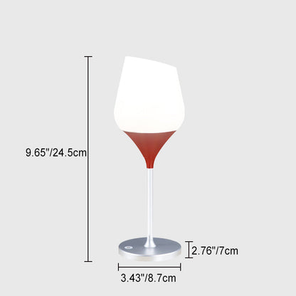 Contemporary Creative Rechargeable PMMA Aluminum Silica Wine Cup LED Table Lamp For Dining Room