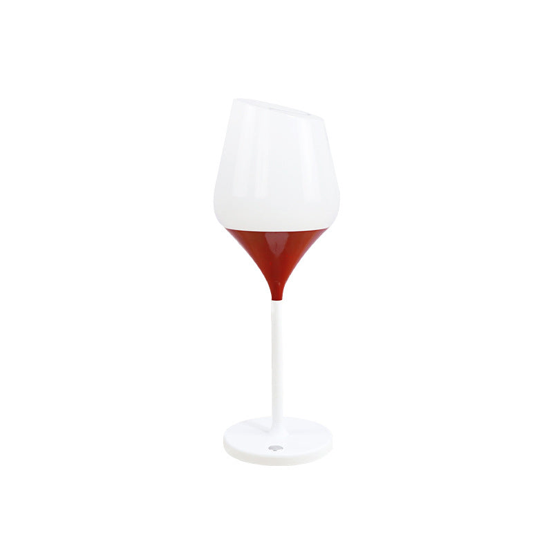 Contemporary Creative Rechargeable PMMA Aluminum Silica Wine Cup LED Table Lamp For Dining Room