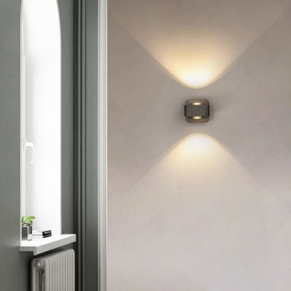 Modern Minimalist Aluminum Square Rotatable LED Wall Sconce Lamp For Bedside