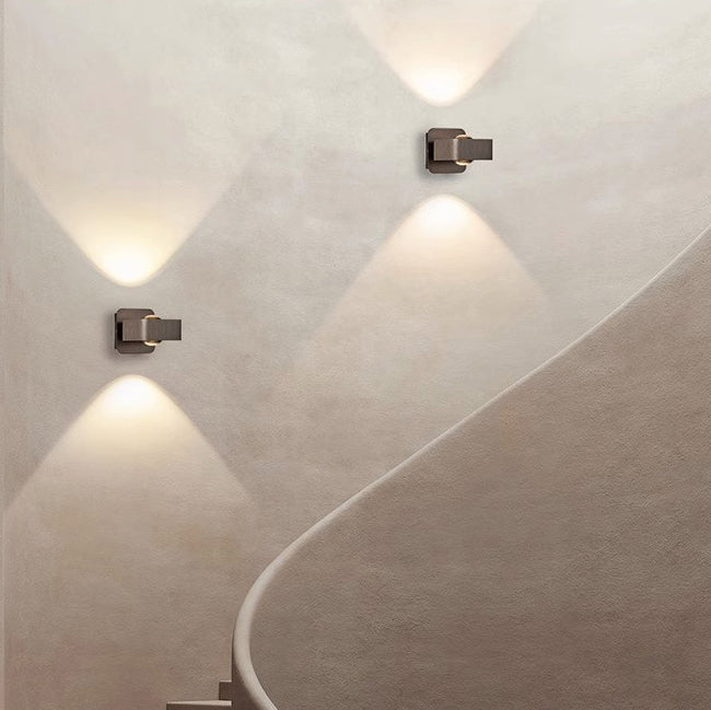 Modern Minimalist Aluminum Square Rotatable LED Wall Sconce Lamp For Bedside
