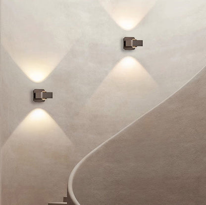 Modern Minimalist Aluminum Square Rotatable LED Wall Sconce Lamp For Bedside