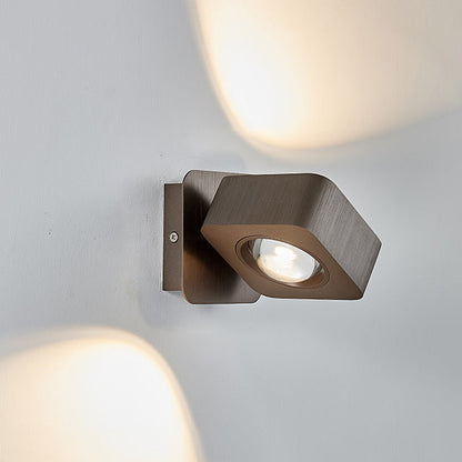 Modern Minimalist Aluminum Square Rotatable LED Wall Sconce Lamp For Bedside