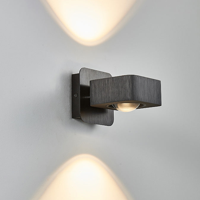 Modern Minimalist Aluminum Square Rotatable LED Wall Sconce Lamp For Bedside