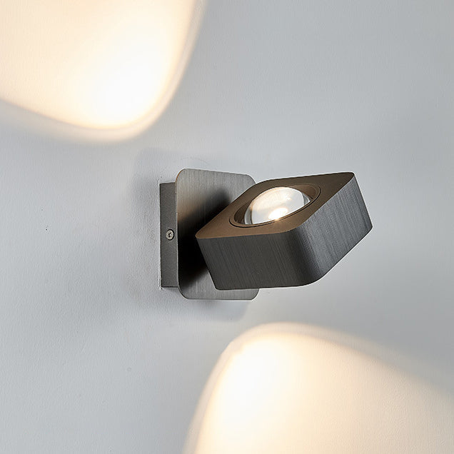 Modern Minimalist Aluminum Square Rotatable LED Wall Sconce Lamp For Bedside