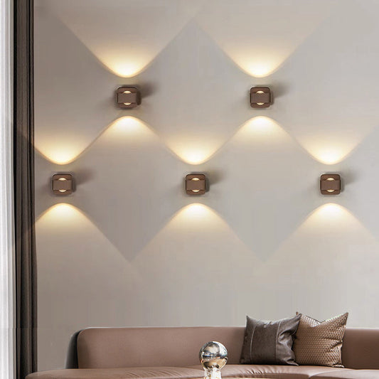 مصباح حائط LED دوار مربع الشكل من الألومنيوم بتصميم عصري بسيط لوضعه بجانب السرير 