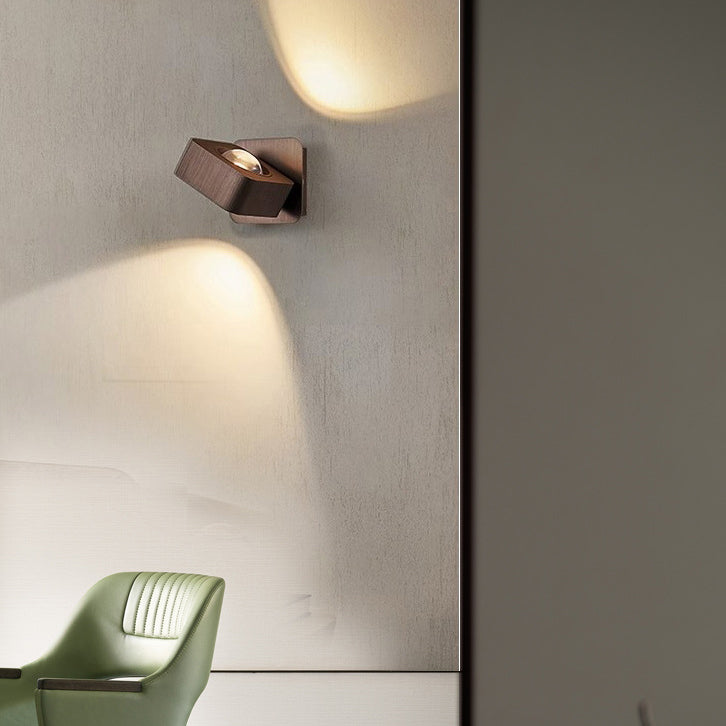 Modern Minimalist Aluminum Square Rotatable LED Wall Sconce Lamp For Bedside