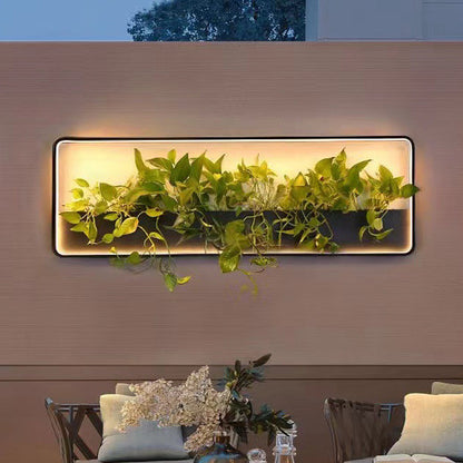 Modern Minimalist Solar Waterproof Stainless Steel Aluminum Square Rectangular  LED Wall Sconce Lamp For Garden
