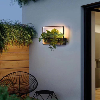 Modern Minimalist Solar Waterproof Stainless Steel Aluminum Square Rectangular  LED Wall Sconce Lamp For Garden