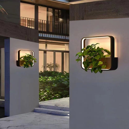 Modern Minimalist Solar Waterproof Stainless Steel Aluminum Square Rectangular  LED Wall Sconce Lamp For Garden