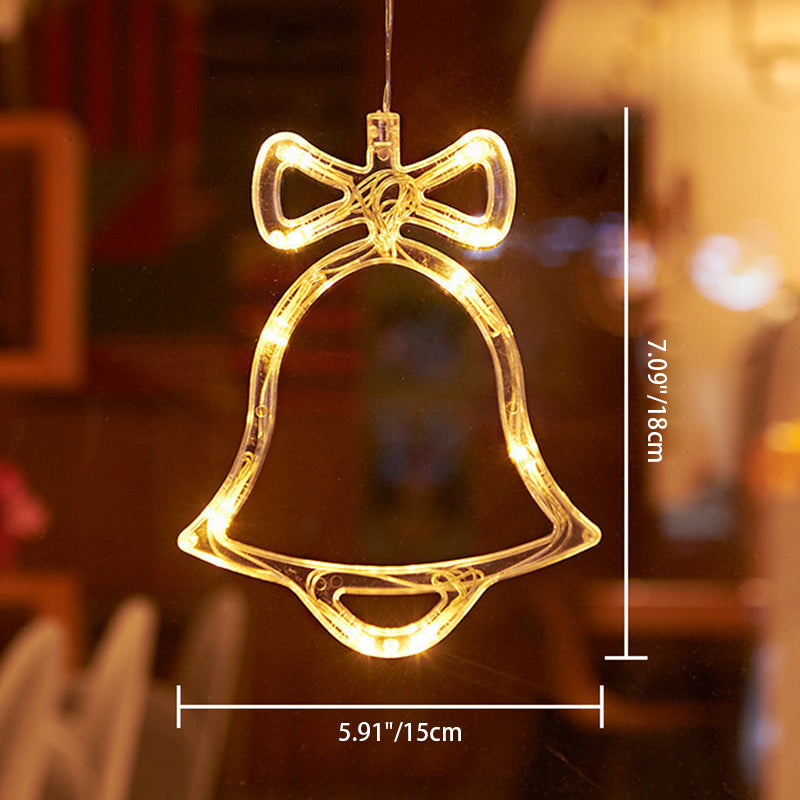 モダンアールデコ調 電池式 PVC クリスマスツリー 鹿 ベル 雪だるま デコレーション LED 壁付け照明 吸盤ライト 寝室用