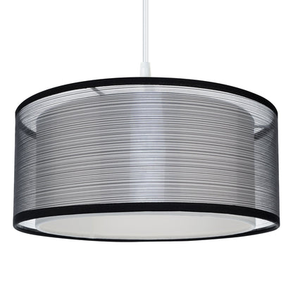Contemporary Nordic Fabric Iron Cylinder 1-Light Pendant Light For Bedroom