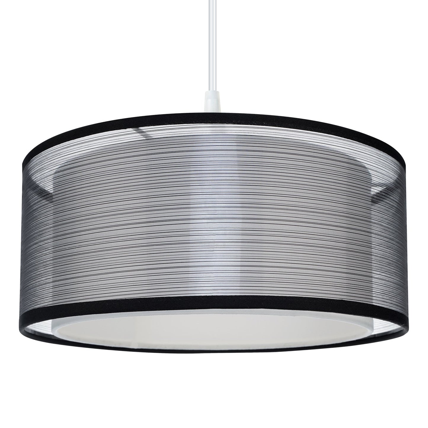 Contemporary Nordic Fabric Iron Cylinder 1-Light Pendant Light For Bedroom