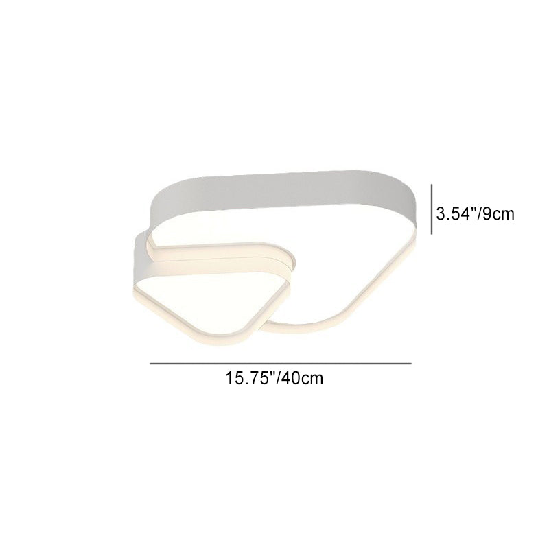 Modern Minimalist Hardware Acrylic Triangle LED Flush Mount Ceiling Light For Bedroom