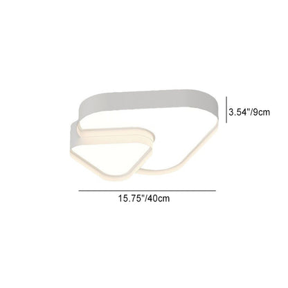 Modern Minimalist Hardware Acrylic Triangle LED Flush Mount Ceiling Light For Bedroom