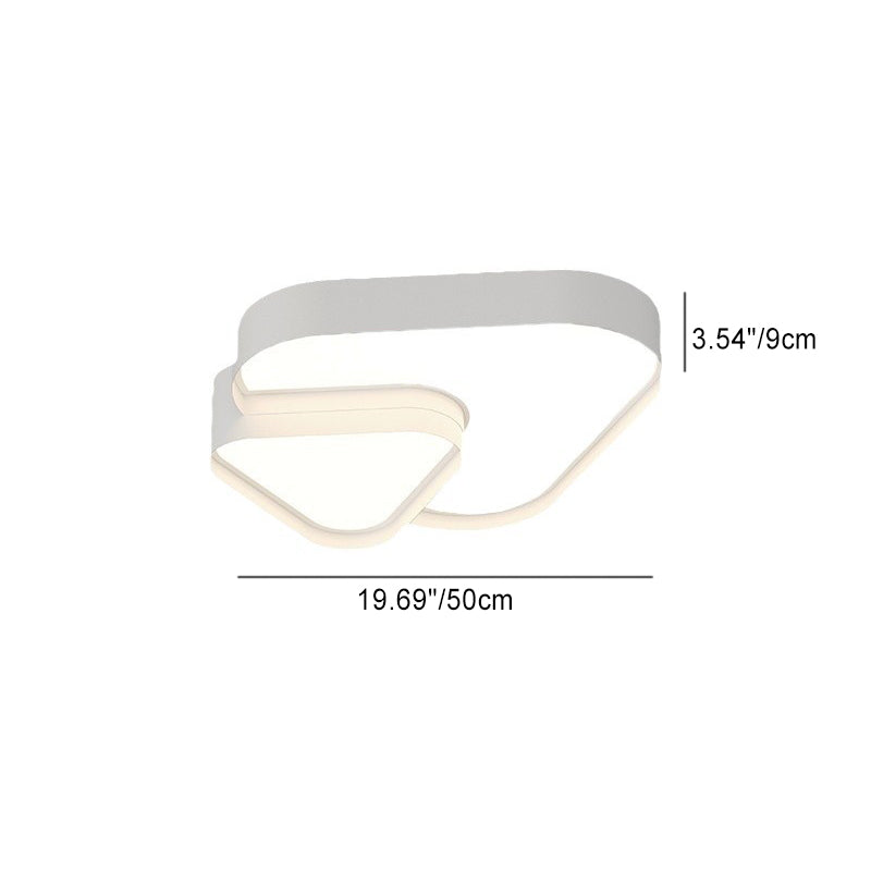 Modern Minimalist Hardware Acrylic Triangle LED Flush Mount Ceiling Light For Bedroom