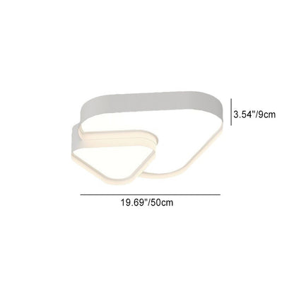 Modern Minimalist Hardware Acrylic Triangle LED Flush Mount Ceiling Light For Bedroom