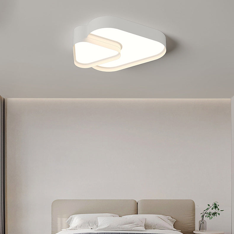 Modern Minimalist Hardware Acrylic Triangle LED Flush Mount Ceiling Light For Bedroom