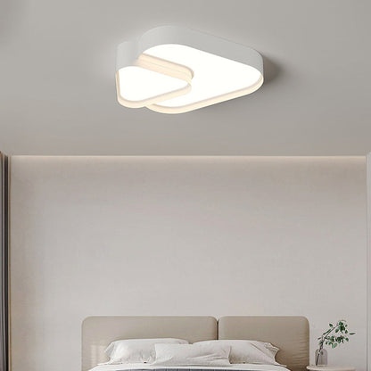 Modern Minimalist Hardware Acrylic Triangle LED Flush Mount Ceiling Light For Bedroom