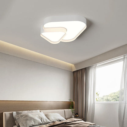 Modern Minimalist Hardware Acrylic Triangle LED Flush Mount Ceiling Light For Bedroom