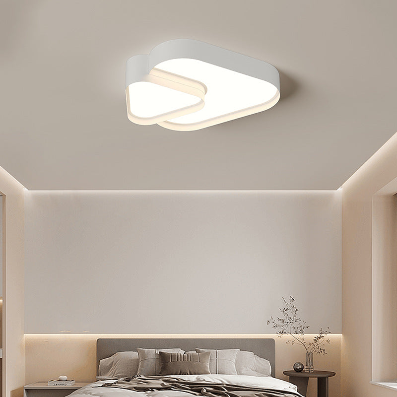 Modern Minimalist Hardware Acrylic Triangle LED Flush Mount Ceiling Light For Bedroom