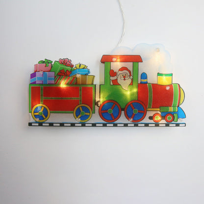 Modern Art Deco Waterproof Battery PVC Christmas Tree Santa Deer Decoration Suction LED Wall Sconce Lamp For Entertainment Room