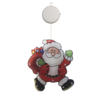 Modern Art Deco Waterproof Battery PVC Christmas Tree Santa Deer Decoration Suction LED Wall Sconce Lamp For Entertainment Room