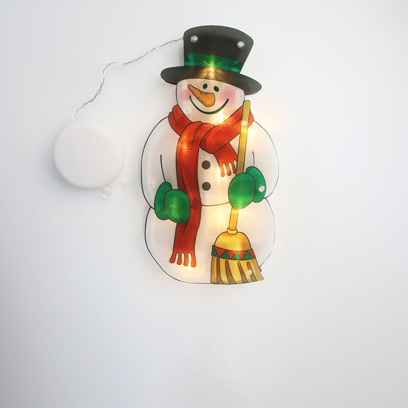 Modern Art Deco Waterproof Battery PVC Christmas Tree Santa Deer Decoration Suction LED Wall Sconce Lamp For Entertainment Room