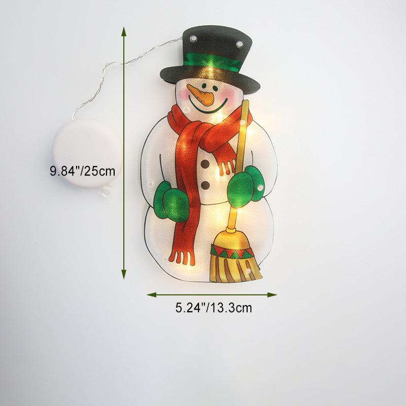 Modern Art Deco Waterproof Battery PVC Christmas Tree Santa Deer Decoration Suction LED Wall Sconce Lamp For Entertainment Room