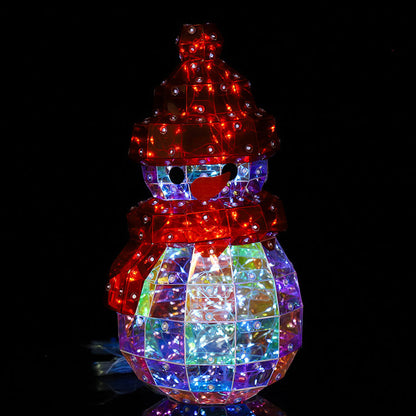 Modern Art Deco PET Laser Snowman Decoration LED Table Lamp For Bedside
