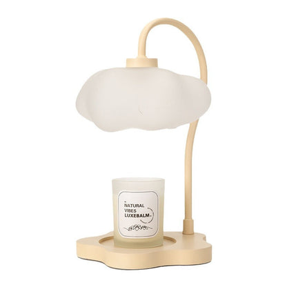 Contemporary Nordic Cloud Glass Metal Rubber Wood 1-Light Melting Wax Table Lamp For Bedroom
