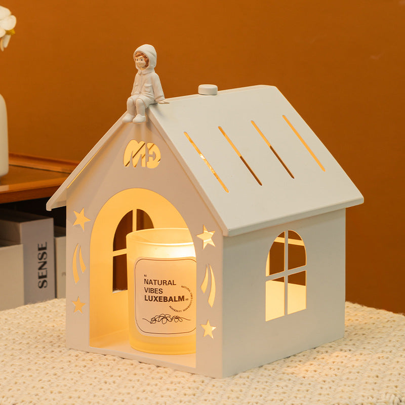 Contemporary Nordic Hollowed House Decorative Iron 1-Light Melting Wax Table Lamp For Bedroom