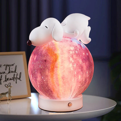 Contemporary Creative Rechargeable Iron Resin PLA Ball Moon Planet Bear Panda Rabbit LED Table Lamp Night Light For Bedside